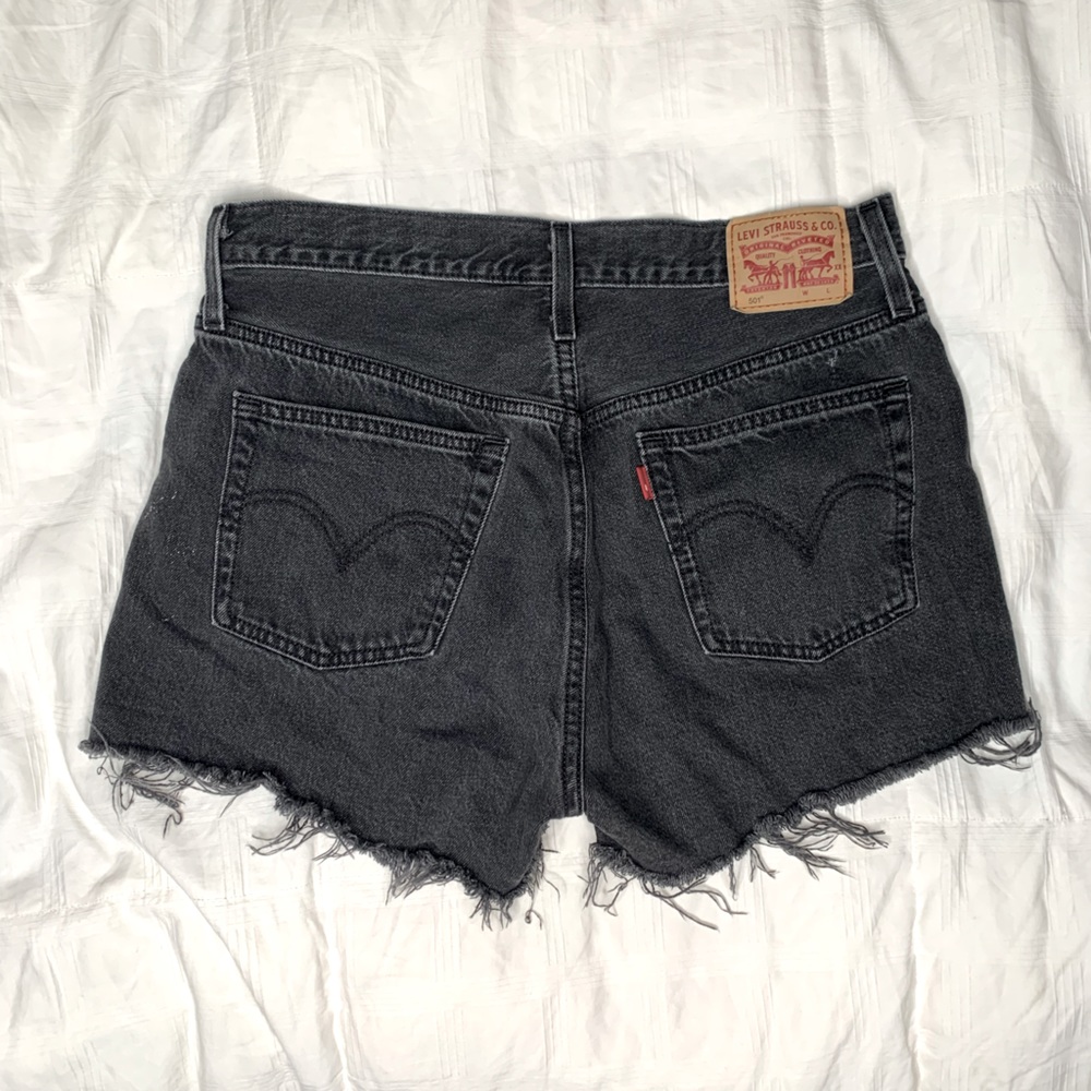SOLD Levi’s 501 Cut-off Black Denim Shorts